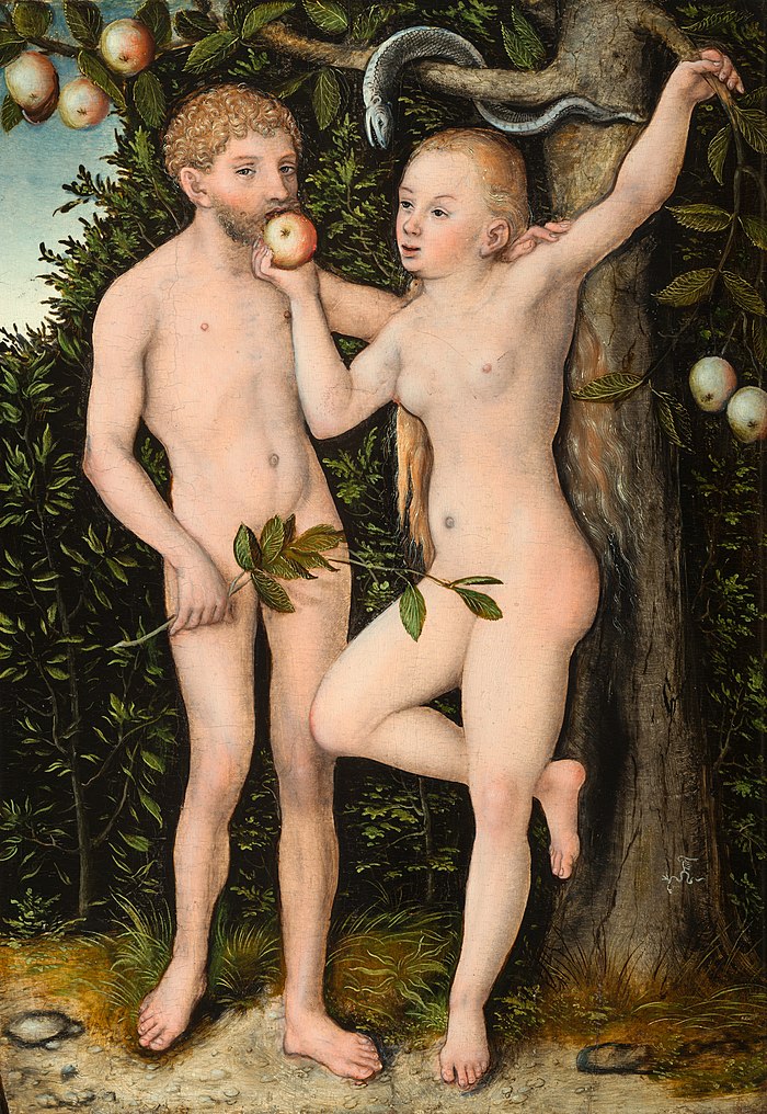 Adam and Eve painting by Lucas Cranach the Elder