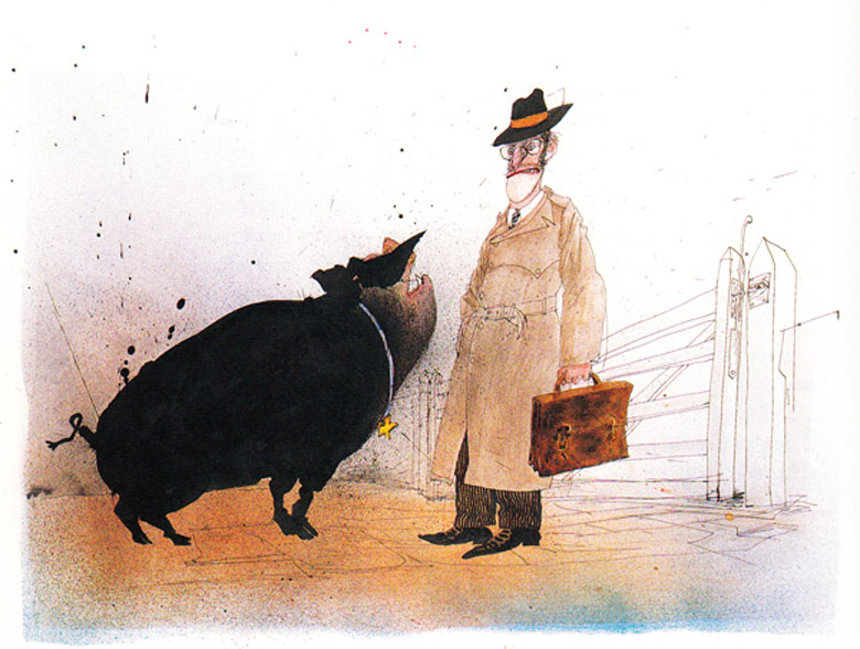 Surrealist illustrations to George Orwell's "Animal Farm" by Ralph Steadman