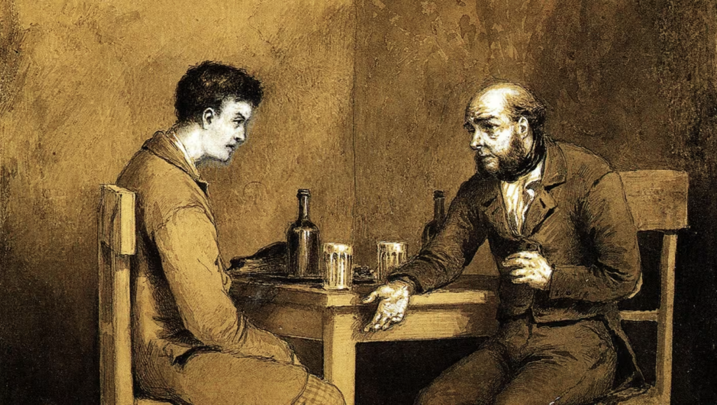 'Crime and Punishment' scene from Dostoevsky's novel