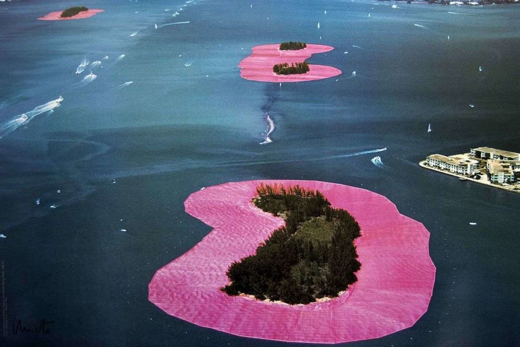 Art on the water with pink covers by Christo and Jean-Claude in Sydney