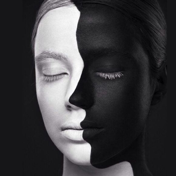 Black and white double face