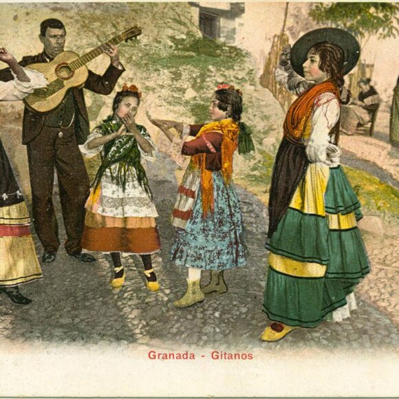 Gipsy, postcard, Spain